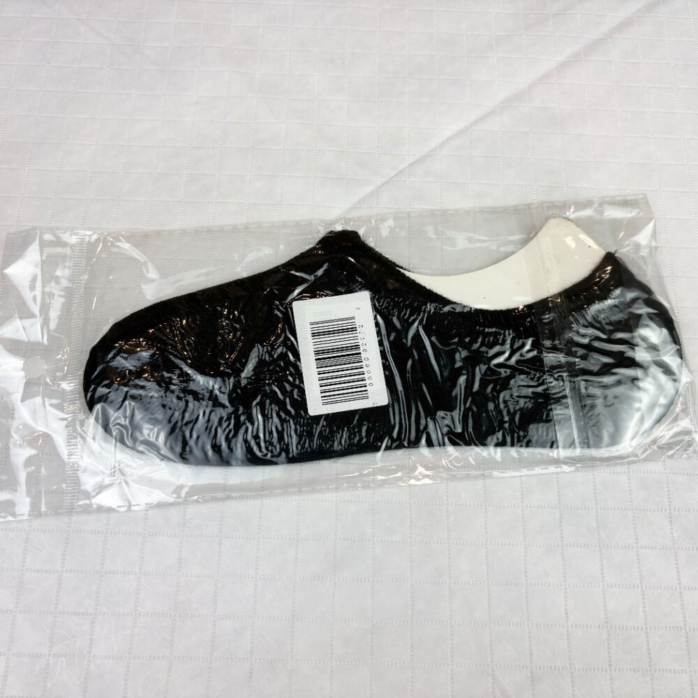 Pair of black plain solid no-show socks, invisible or liner socks